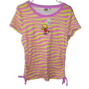 NWT The Simpsons Lisa Simpson Striped Skate Tee Tshirt